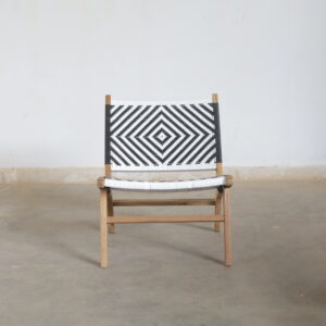 Black and white Synthetic Rattan Chair