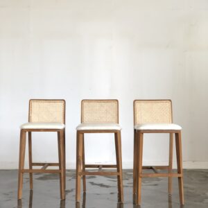 Bar Chair ( Rattan back rest, Natural Finishing)