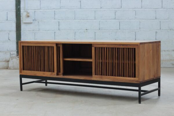 Classic Entertainment Unit(Teak on Metal Legs)